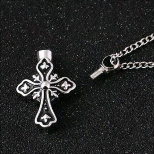 Silver Cross Memorial Urn Compartment Jewelry - Guiding Lights Boutique