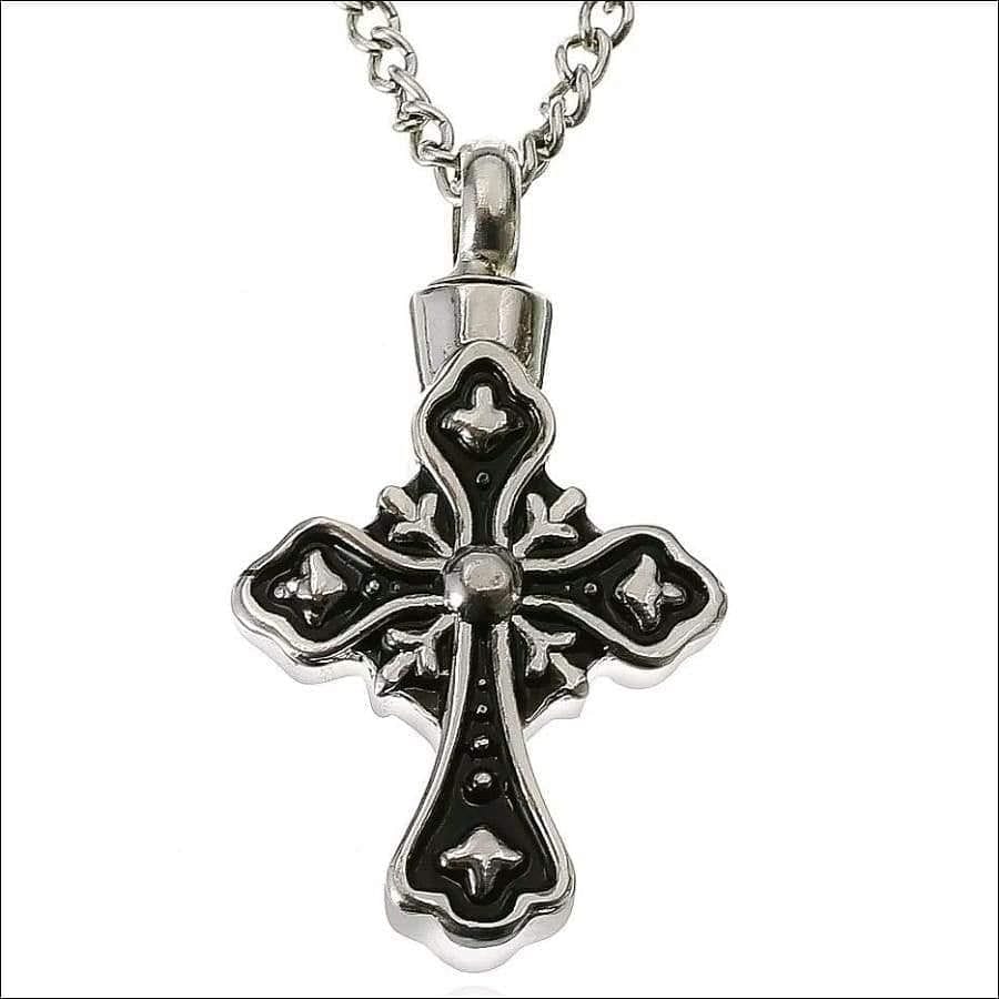 Silver Cross Memorial Urn Compartment Jewelry - Guiding Lights Boutique