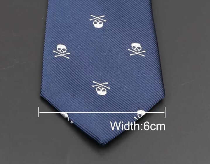Skull Embroidered Silk Necktie Jacquard Woven High Quality - Guiding Lights Boutique