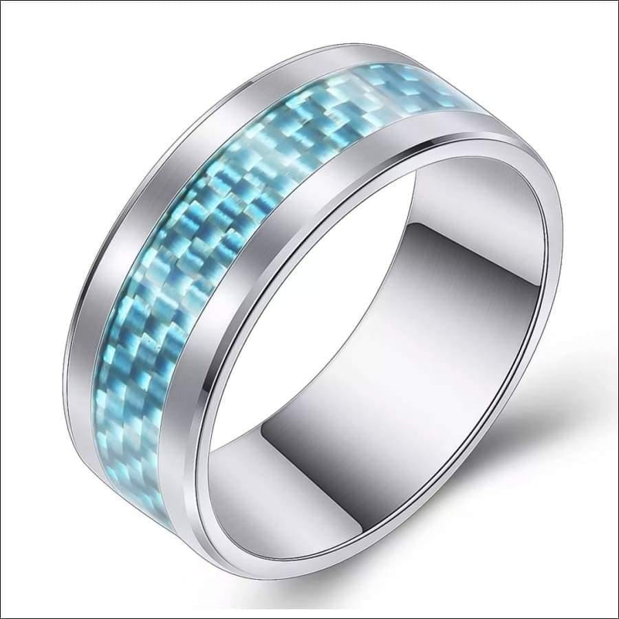 Sky Light Carbon Fiber Stainless Steel Ring - Guiding Lights Boutique