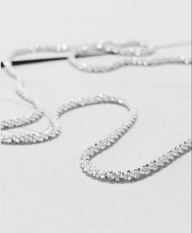 Sparkling Platinum Plated S925 Sterling Silver Clavicle Chain - Guiding Lights Boutique
