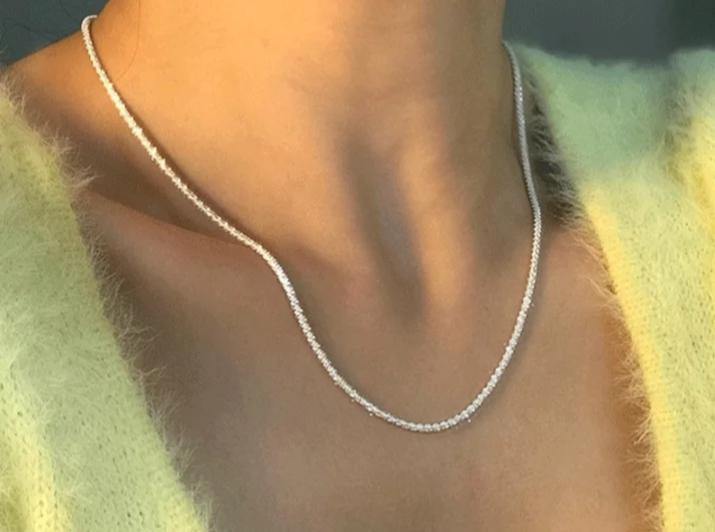 Sparkling Platinum Plated S925 Sterling Silver Clavicle Chain - Guiding Lights Boutique