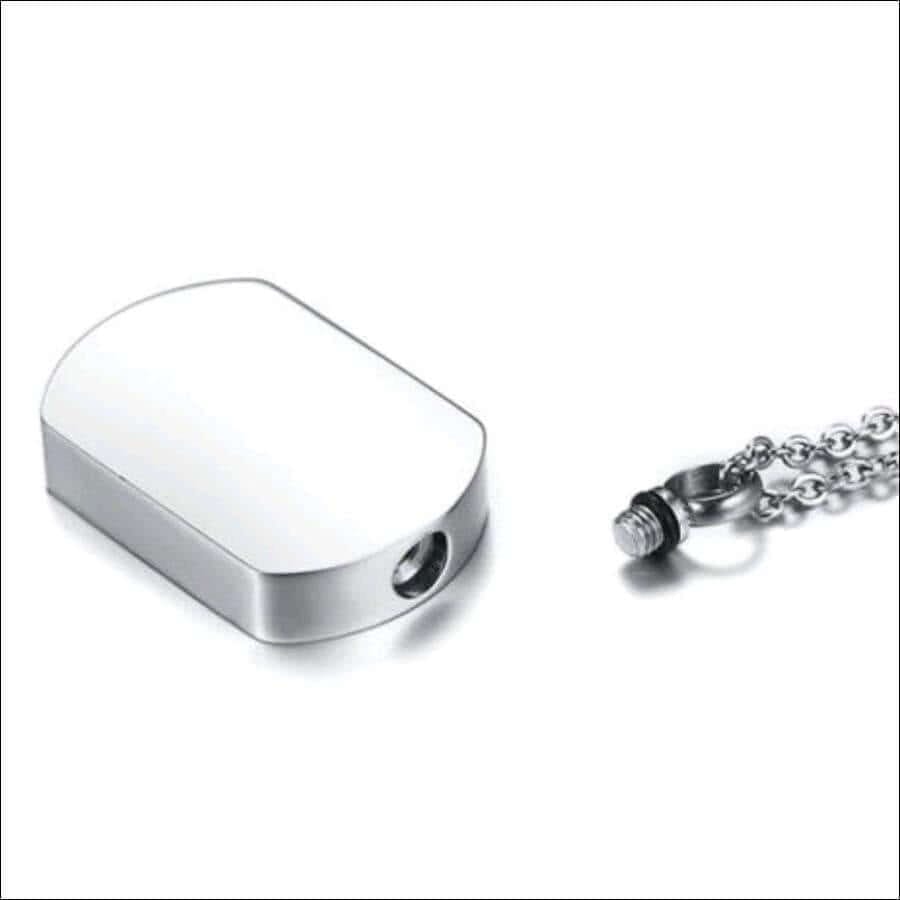 Stainless Steel Dog Tag Style Memorial Urn Necklace With Fill Kit - Guiding Lights Boutique