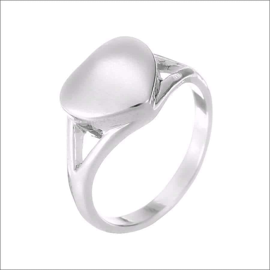 Stainless Steel Memorial Keepsake Simple Heart Cremation Urn Ring - Guiding Lights Boutique