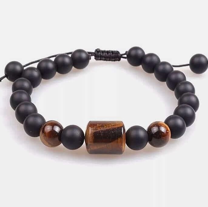 The Power Energy Bracelet Natural Tiger Eye and Black Onyx - Guiding Lights Boutique