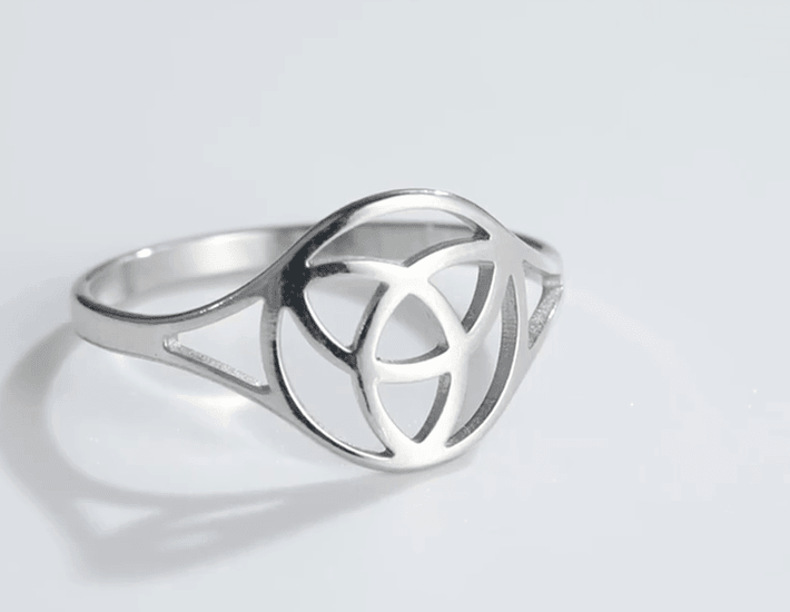 Trinity Knot Triquetra High Shine Stainless Steel Celtic Knot Ring - Guiding Lights Boutique