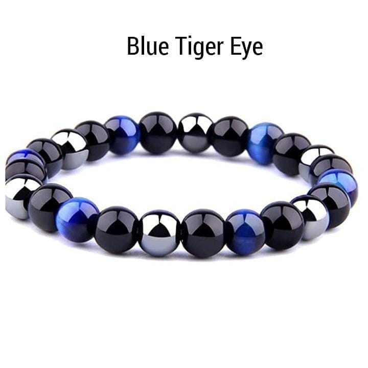 Triple Protection Bracelets 6mm Natural Crystals Tiger Eye, Obsidian, Hematite Power Balance Protect - Guiding Lights Boutique