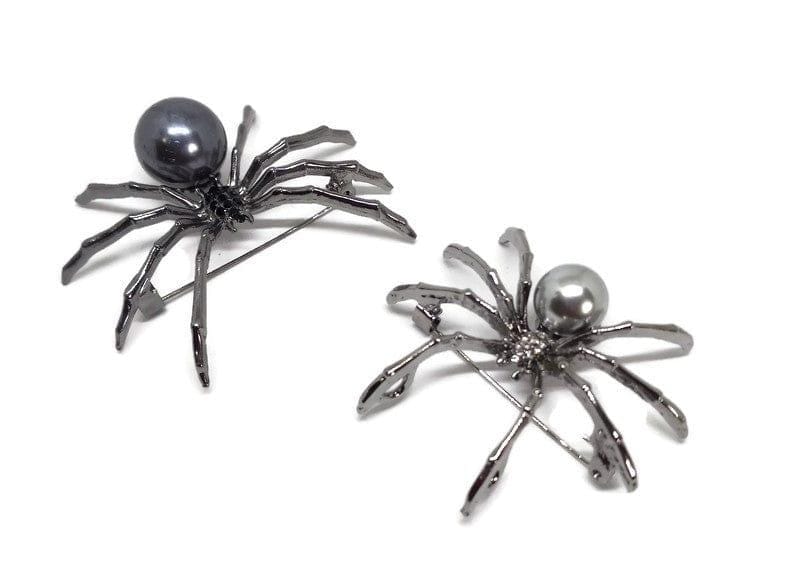 Unique Spider Broach Pearl Metal Spider Pins with Rhinestones Halloween Pins - Guiding Lights Boutique
