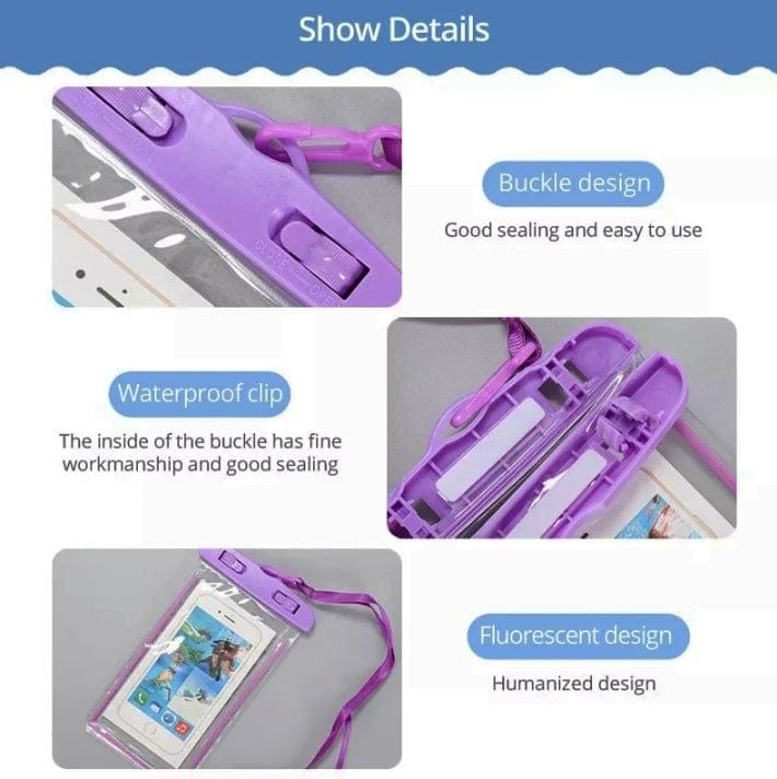 Waterproof Phone Case Swimming Beach Bag Universal PVC Luminous Touch screen Underwater Pictures/videos - Guiding Lights Boutique