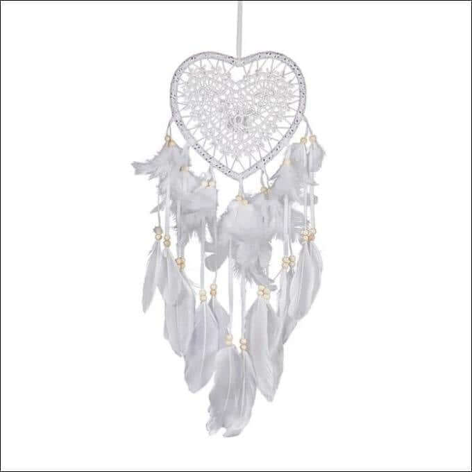 White Light Up Heart Dream Catcher LED - Guiding Lights Boutique