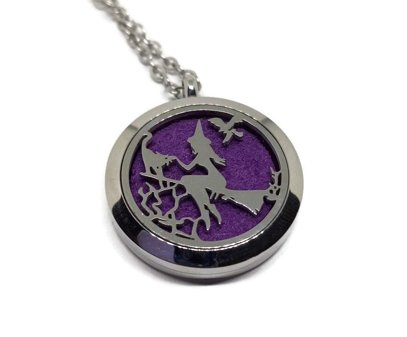  Halloween Aromatherapy Oil Diffuser Witch Necklace- Guiding Lights Boutique